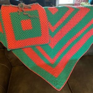 56”x56” AKA Inspired Granny Square throw w/carry bag